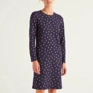 Boden Dresses Boden Navy Oak Leaf Clover Long Sleeve Shirt Dress With Frill Details Poshmark